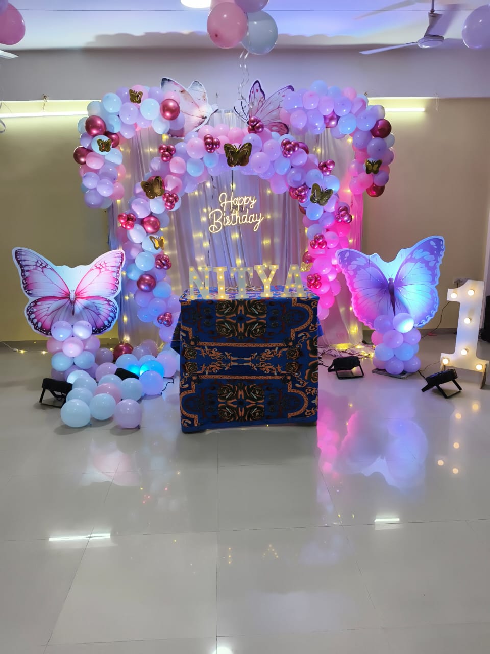 Butterfly theme birthday decor for GIRL