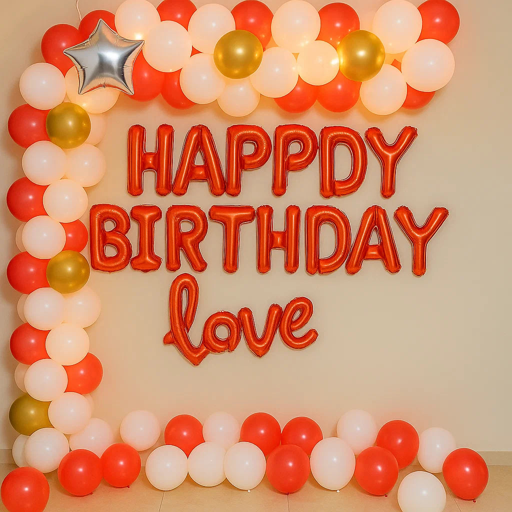 Red & White Birthday Decor My Store