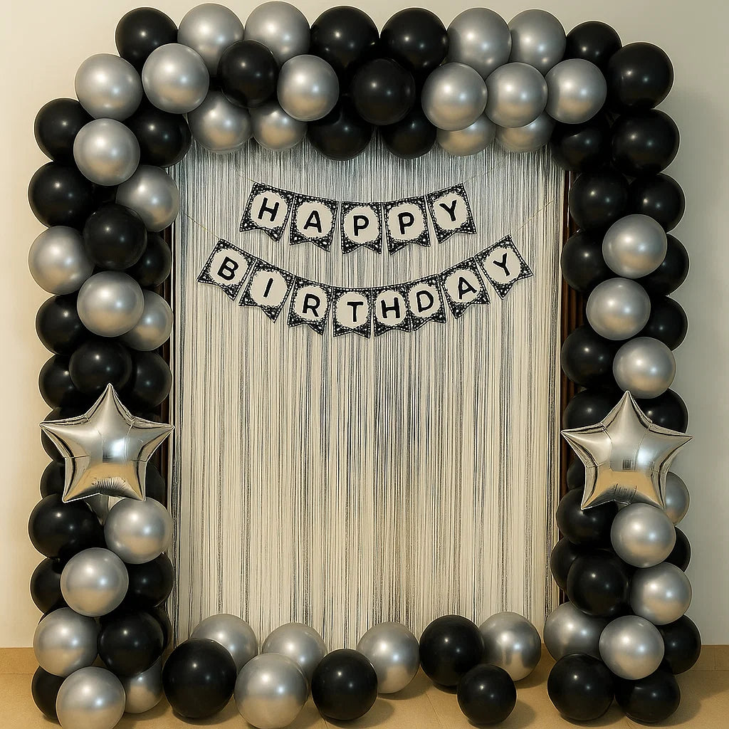 Stunning Black & Silver Birthday Decor My Store