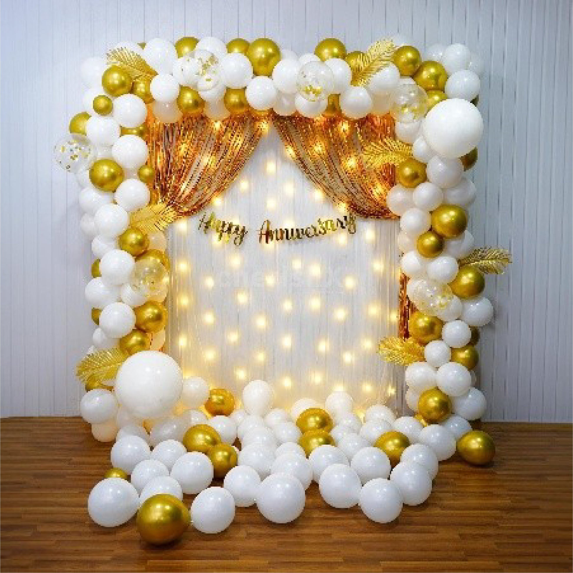 Golden & White Theme Anniversary Decor My Store