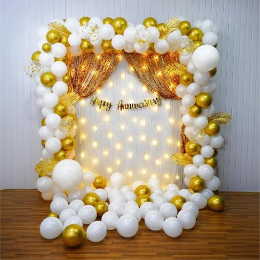 Golden & White Theme Anniversary Decor My Store