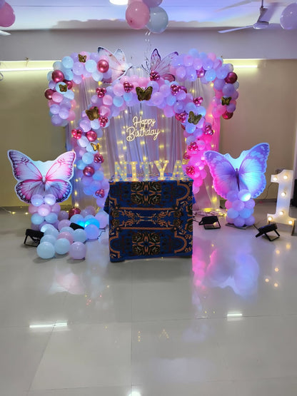 Butterfly theme birthday decor for GIRL