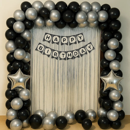 Stunning Black & Silver Birthday Decor My Store